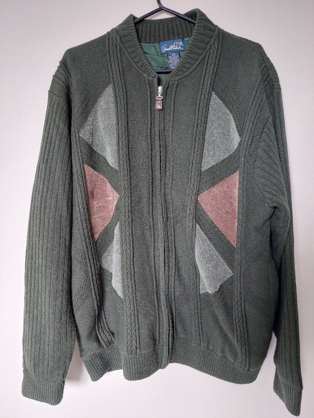 Arnold Palmer Vintage 1990s Men's Size L/44 Knit Full-zip Sweater